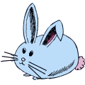 Милый кролик породы голубой сеттер-носик-лап которого Саважи приобрела на Галактическом Птичьем рынке
